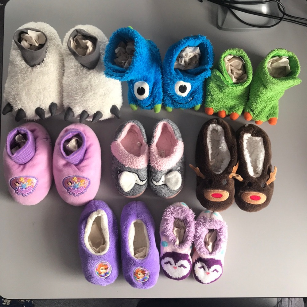 Lot of Eight Kid’s Slippers